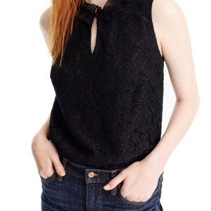 J. CREW | sleeveless black lace top | Tall XS